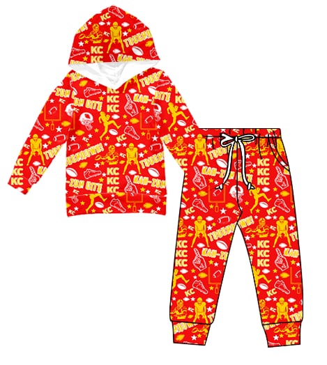 Red and Yellow Boys Jogger