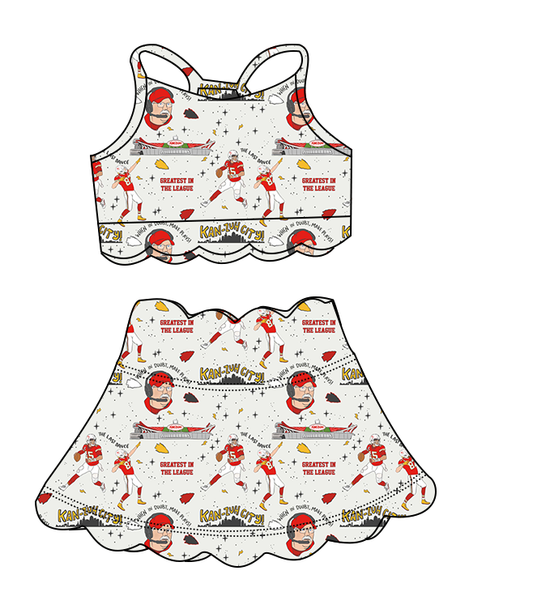 2 piece scalloped outfit